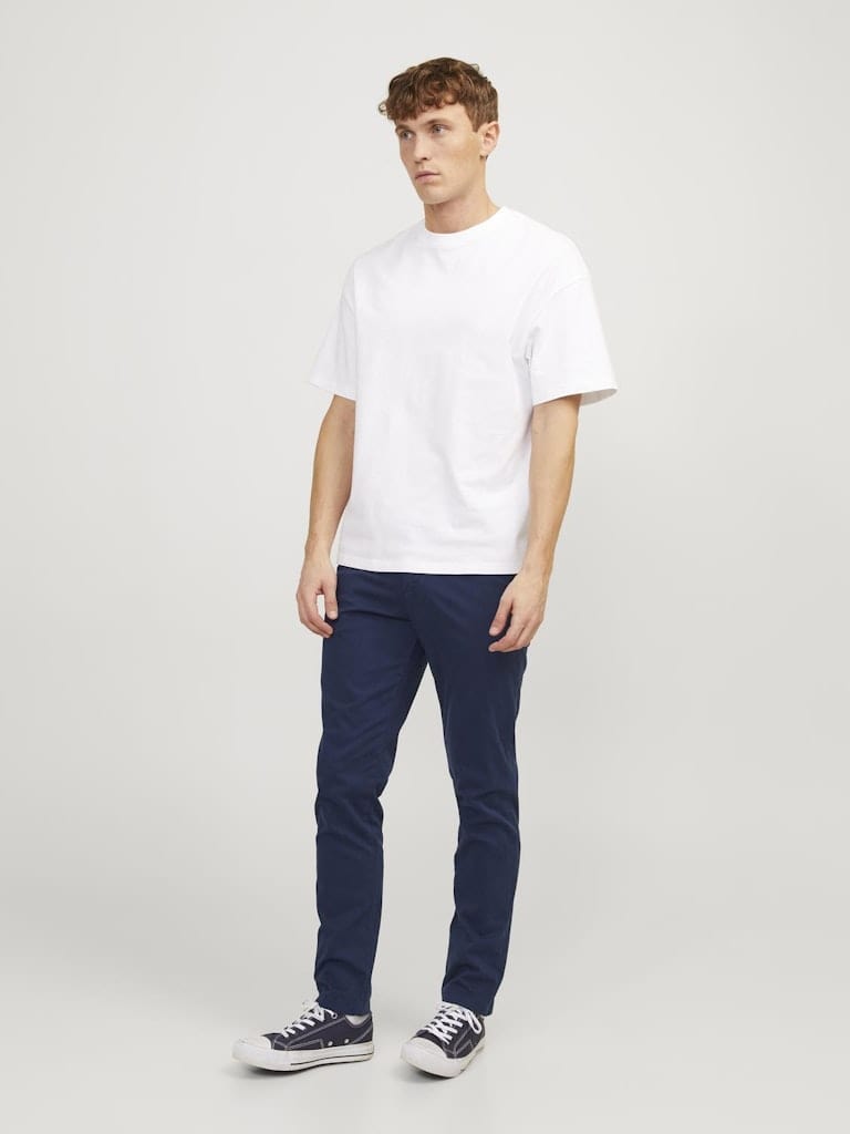 Pantalón Chino ajustado azul oscuro - JPSTMARCO JJBOWIE NOOS